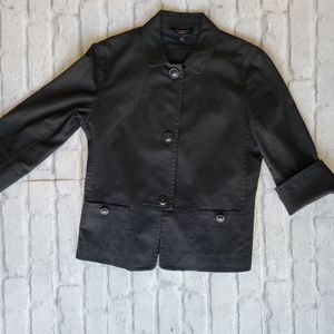 Talbots size 6 black button up 3/4 sleeve blazer jacket